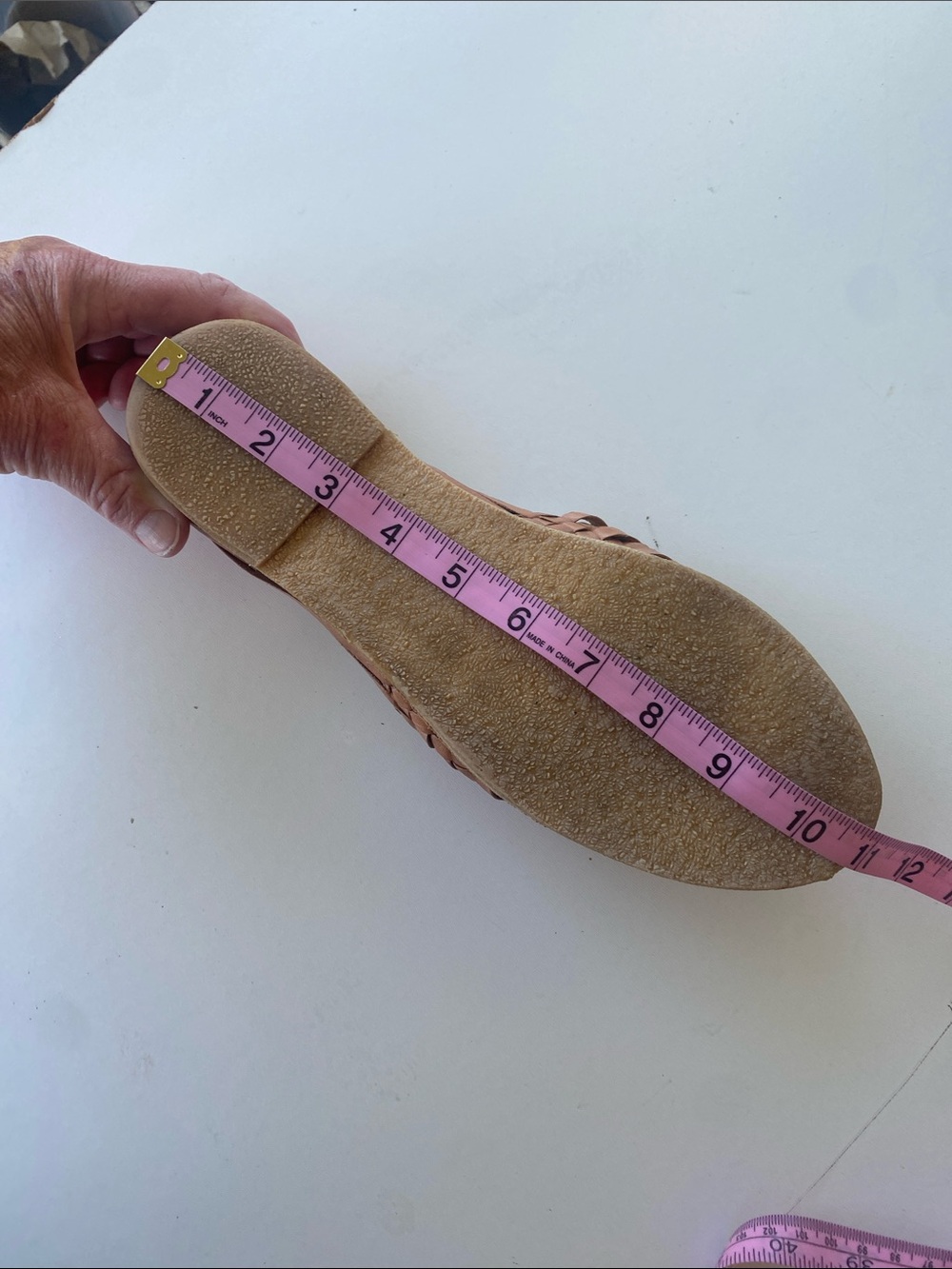 Woven Leather Slip-On Flats in Tan - Women - Picture 7 of 7